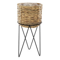 Vaseira NEELA bege em jacinto de &aacute;gua 53cm