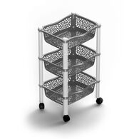 Carrinho de cozinha com 3 cestos cinza