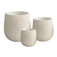 Vaso em fibra de argila bege