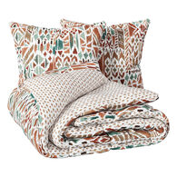 Jogo de cama estampado IKAT de algod&atilde;o 240x220cm