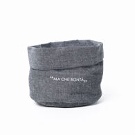 Cesto de p&atilde;o cinza escuro em algod&atilde;o 27cm