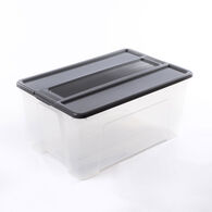 Caixa de arruma&ccedil;&atilde;o TEX-BOX com tampa cinza 48l