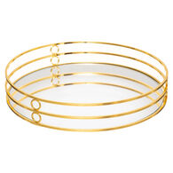 Tabuleiro espelhado FEEL dourado em metal