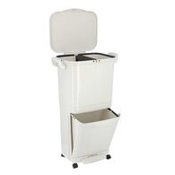 Balde do lixo cinza claro com compartimentos 30+15l