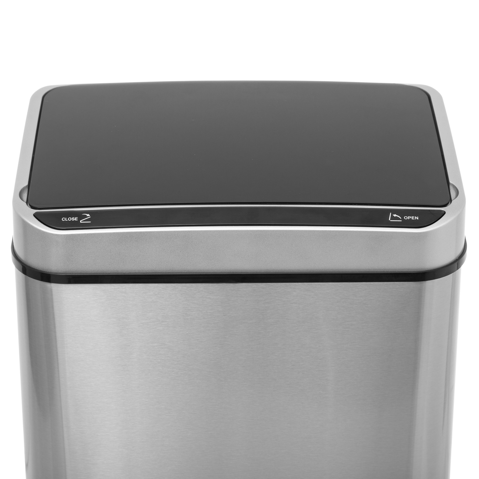 Balde do lixo retangular em inox com sensor 40l