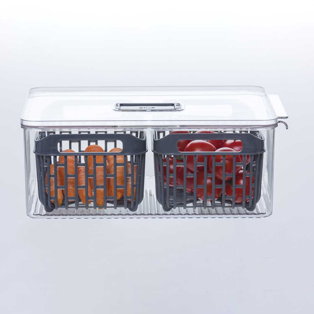 Caixa de arrumação empilhável para frigorífico 22x32cm