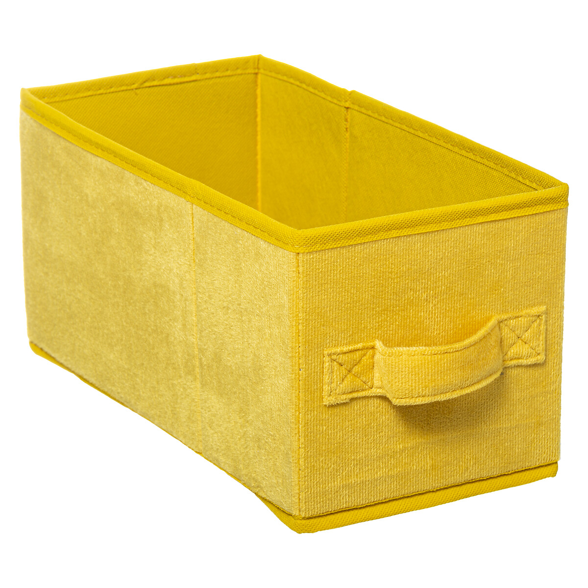 Caixa de arrumação amarelo veludo