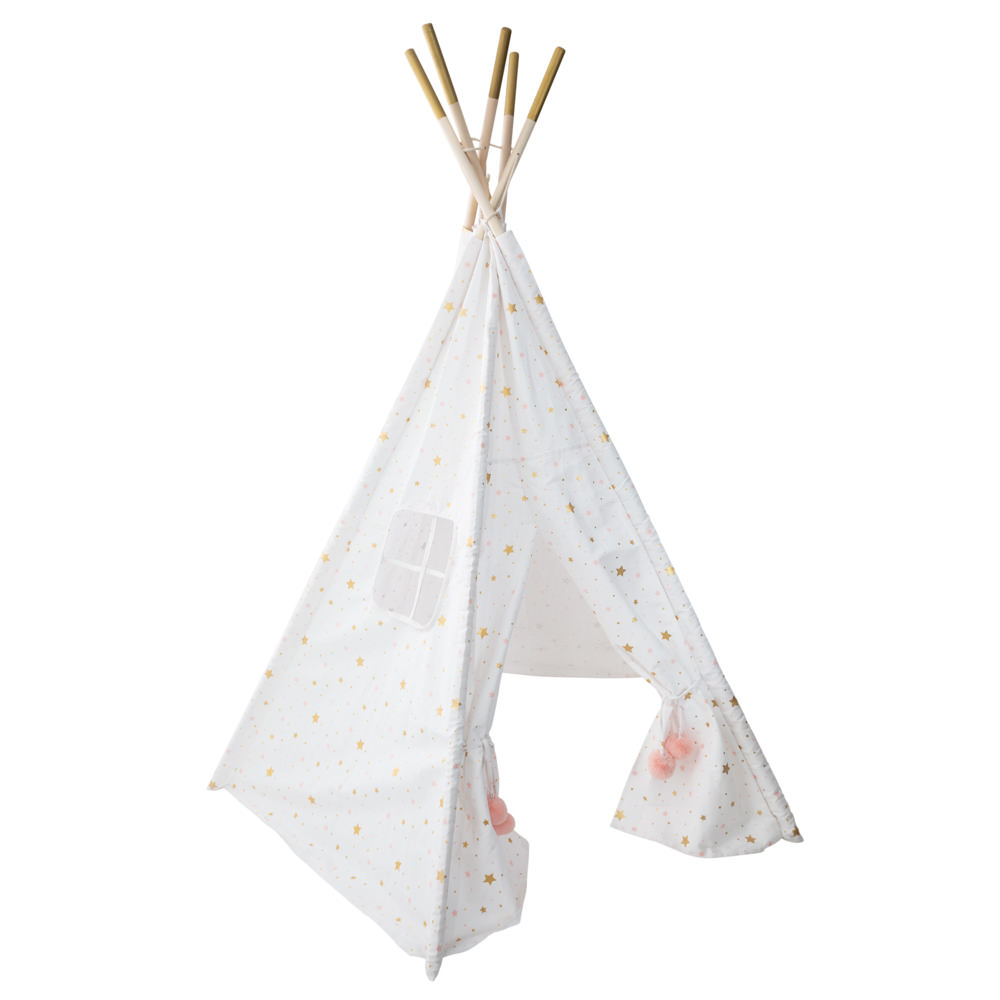 Tenda TIPI dourada e branca 130x160cm
