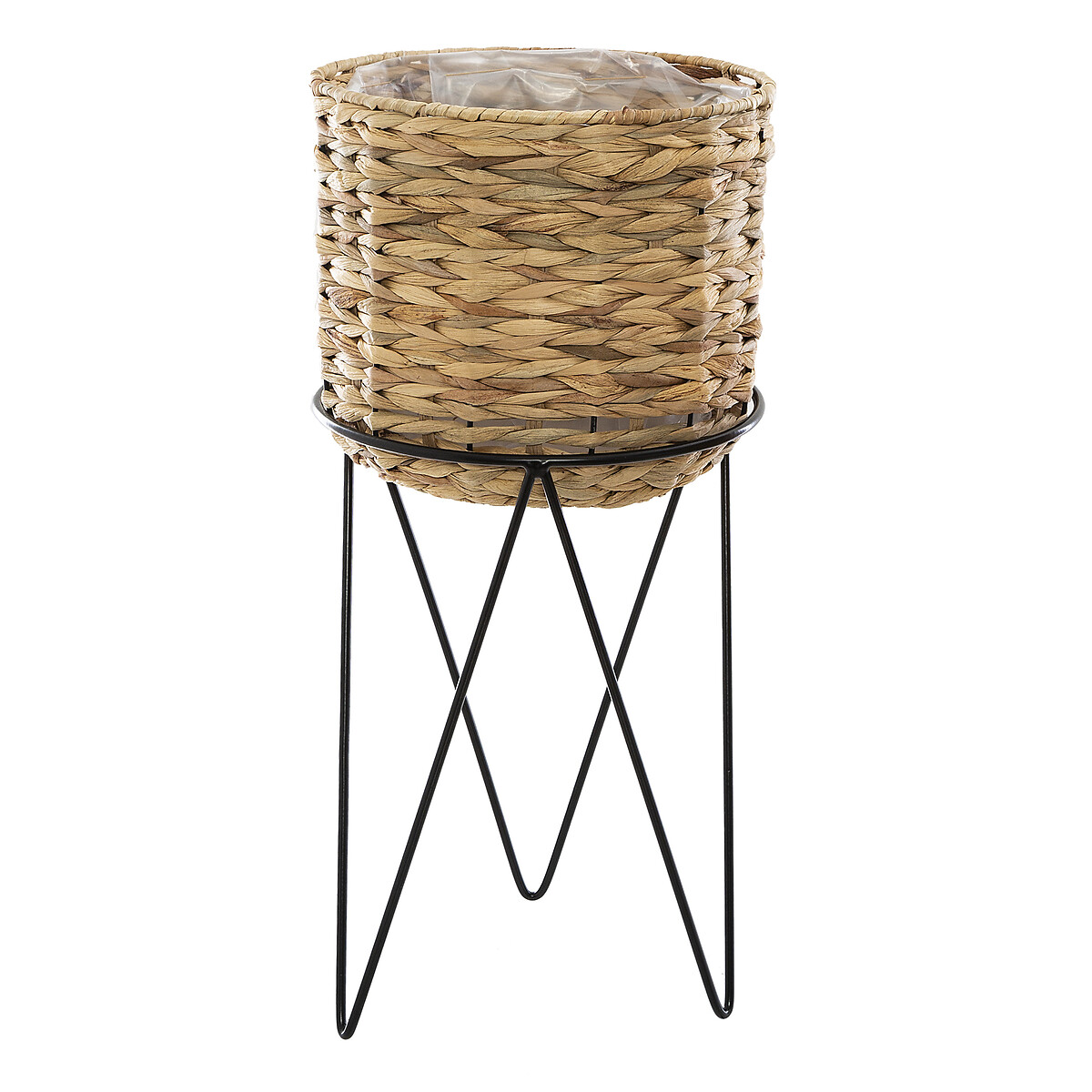 Vaseira NEELA bege em jacinto de &aacute;gua 53cm