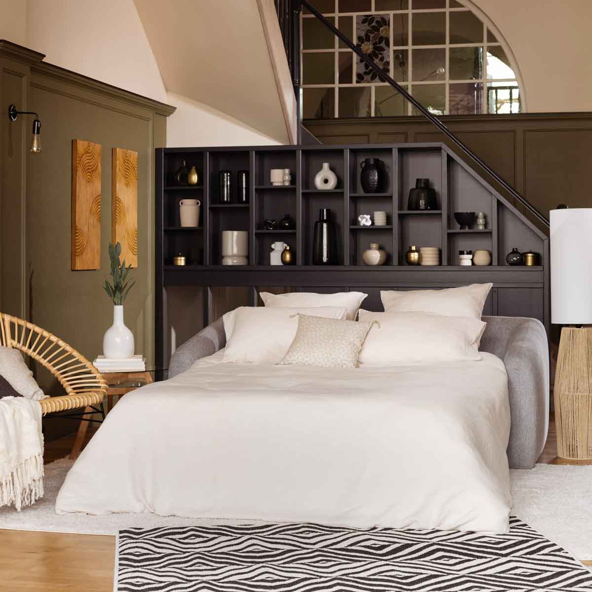 Sof&aacute; cama GENERIQUE cinza 198cm