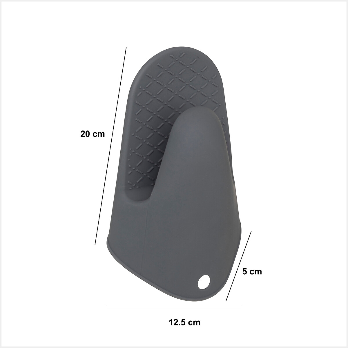 Pega de cozinha cinza em silicone