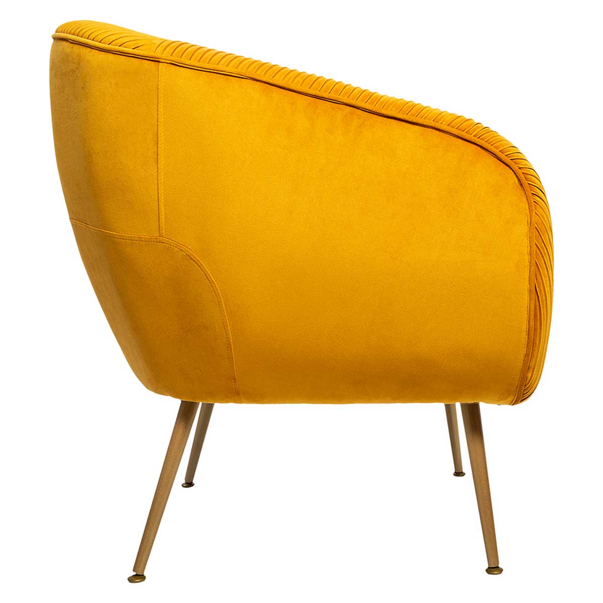 Poltrona SOLARO SLOW TIME ocre em veludo