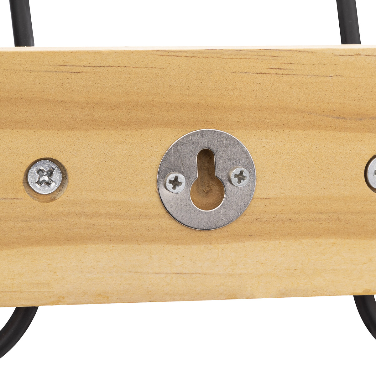 Cabide com 6 ganchos em metal e madeira