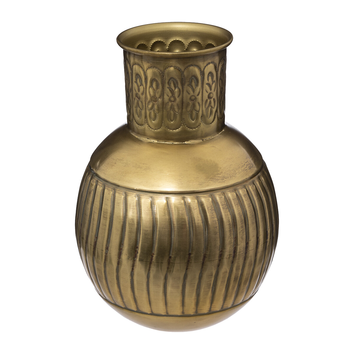 Jarra NIGHT trabalhada dourada em metal 31,5cm