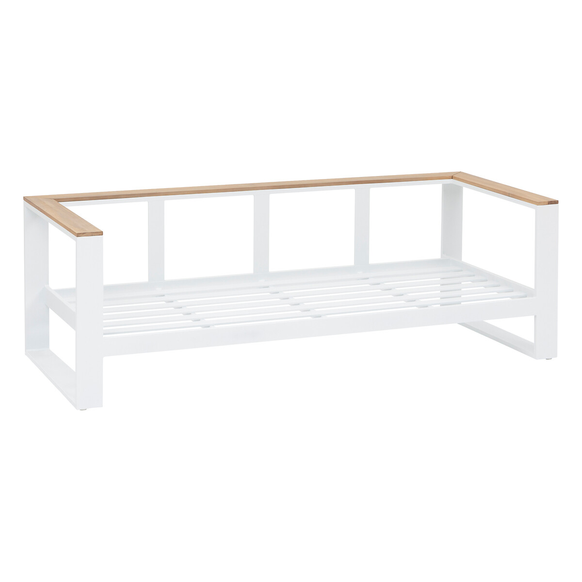 Conjunto de jardim EMPERIA branco em madeira ac&aacute;cia