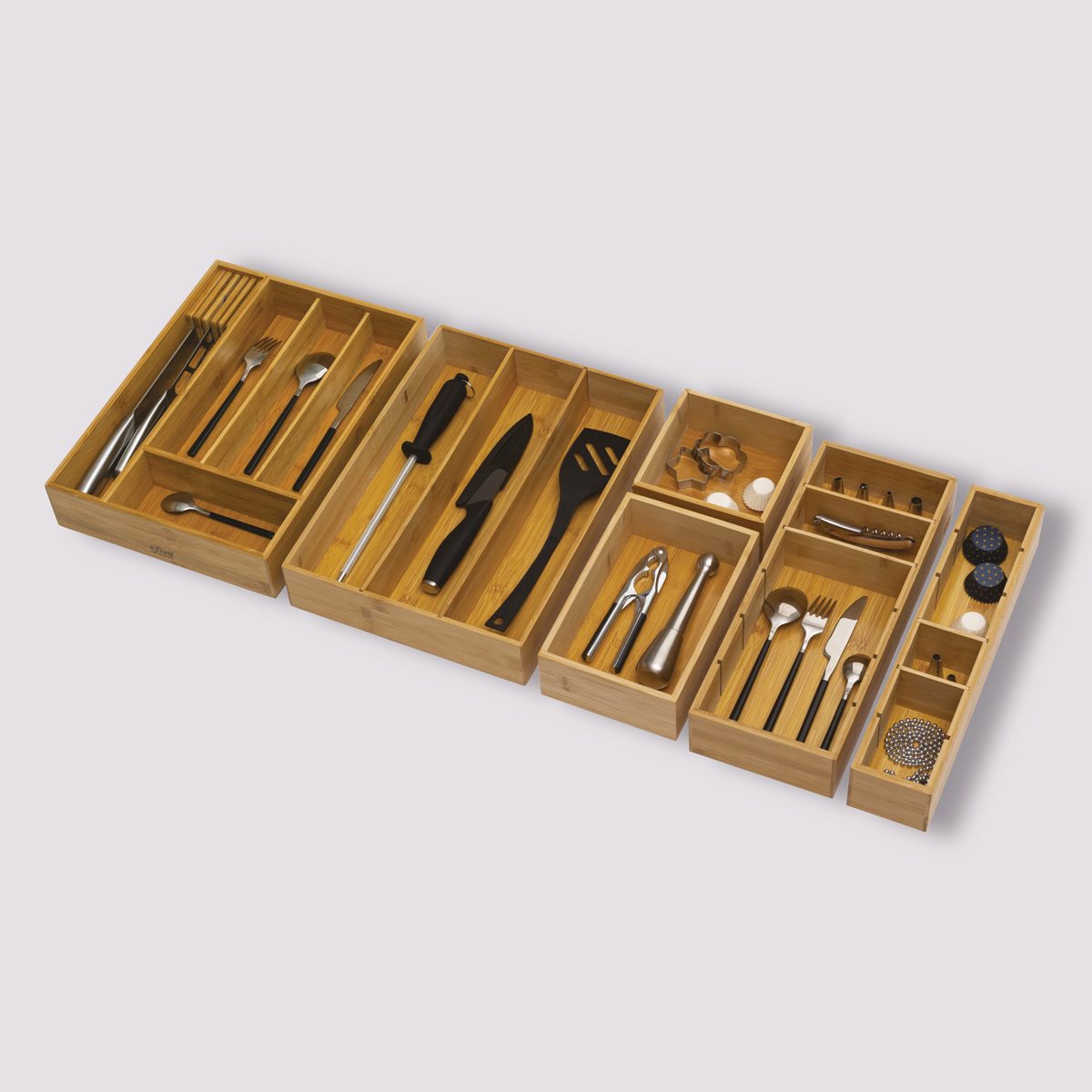 Caixa organizadora natural em bambu 15x38cm