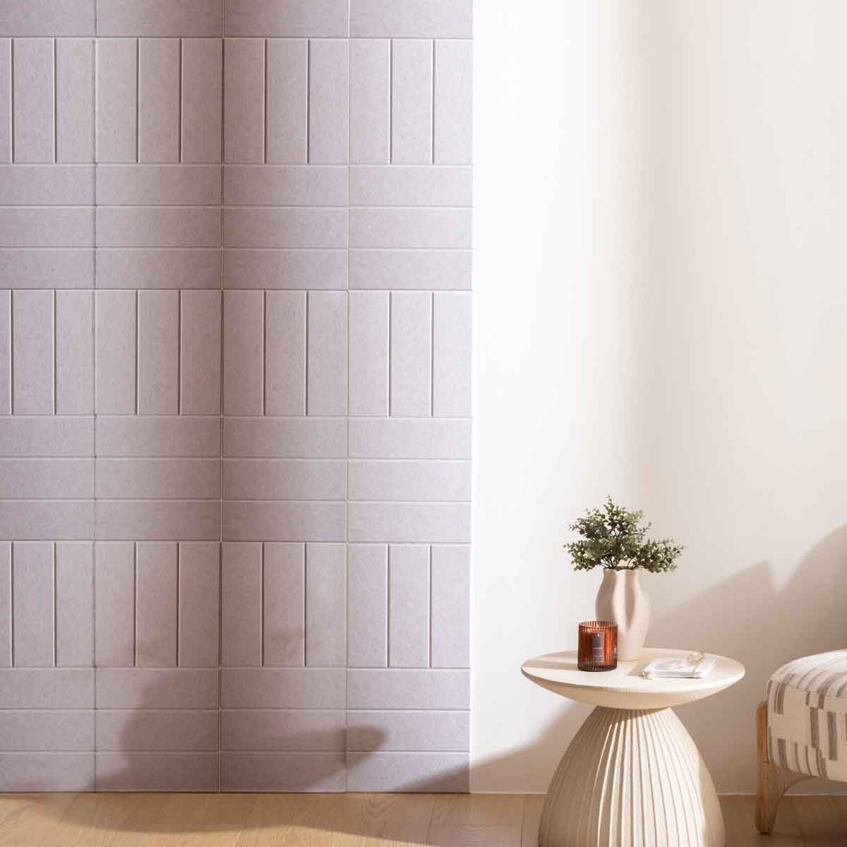 Conjunto de 3 pain&eacute;is decorativos feltro cinza 30x30cm