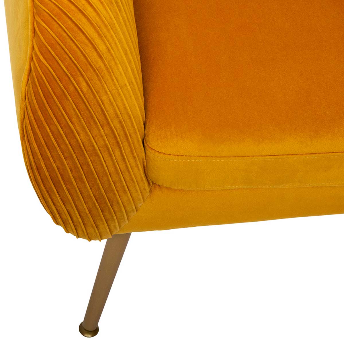Poltrona SOLARO SLOW TIME ocre em veludo
