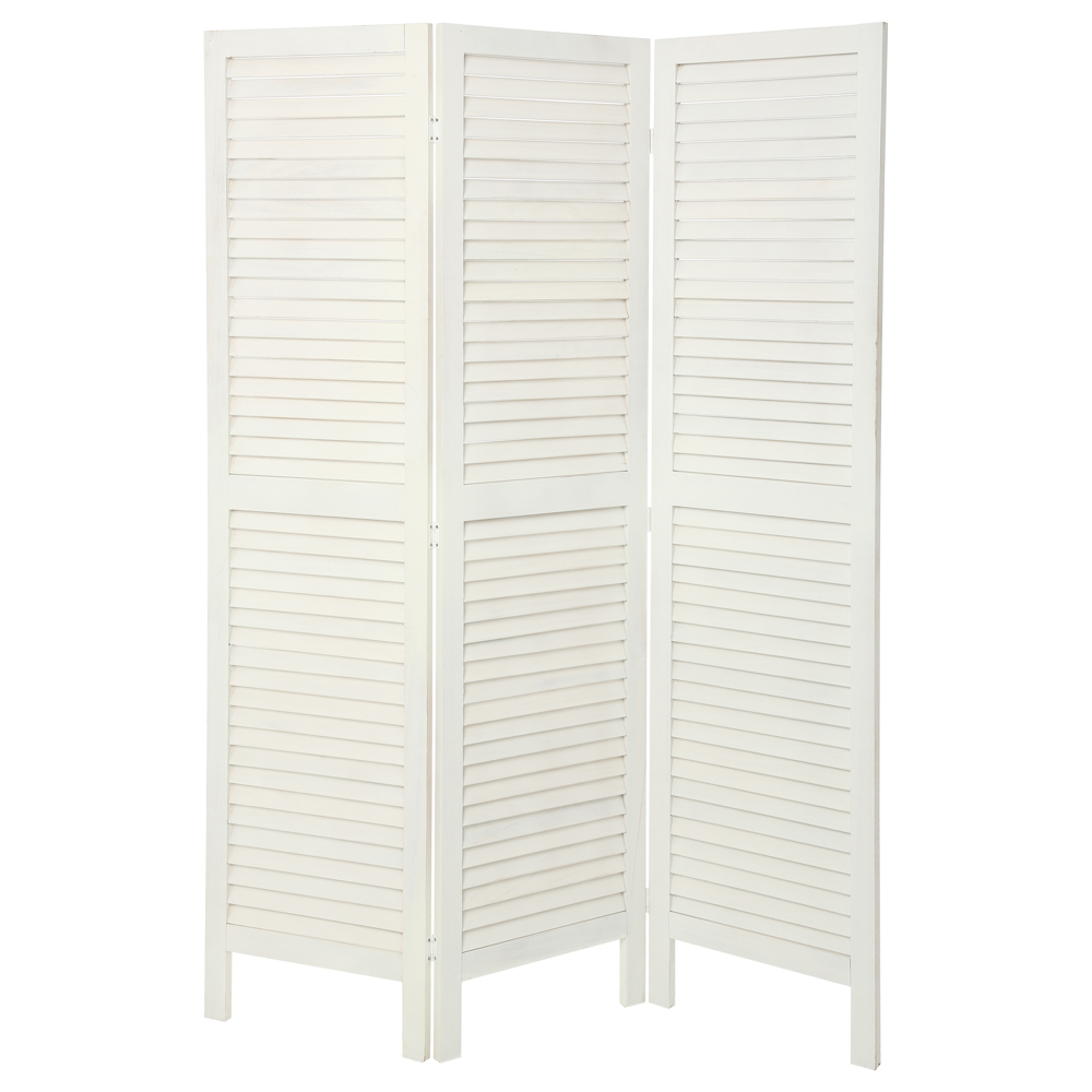Biombo de madeira branco