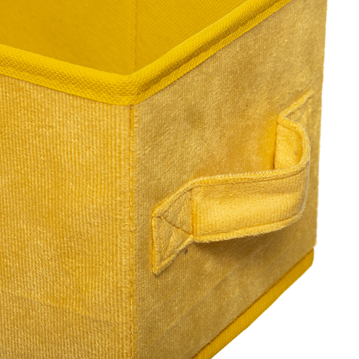 Caixa de arrumação amarelo veludo