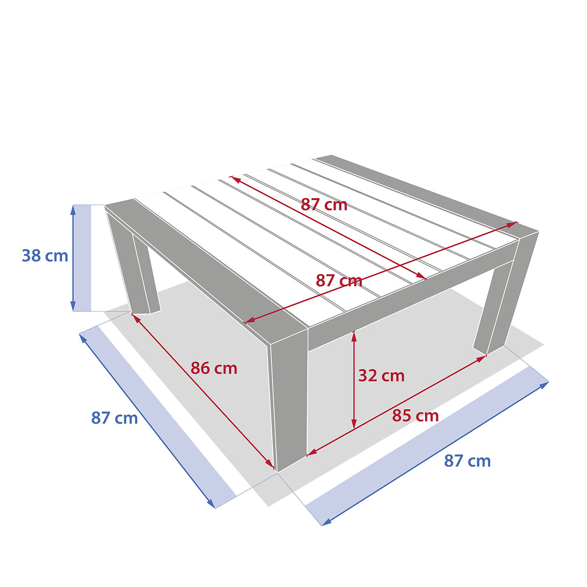 Mesa de centro EVASION bege em alum&iacute;nio