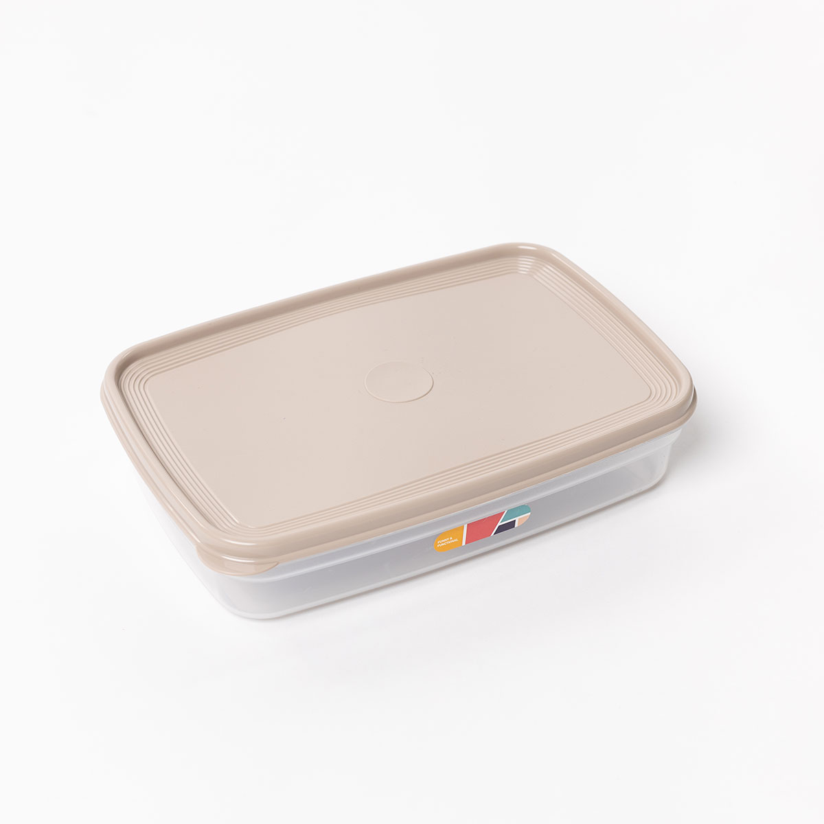 Caixa rectangular com tampa bege 2,2l