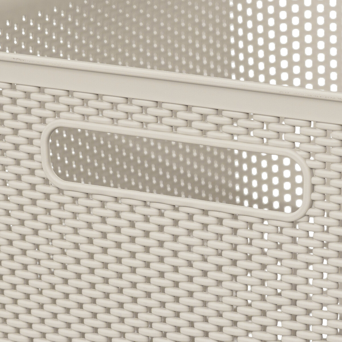 Cesto de arruma&ccedil;&atilde;o crochet bege 19l