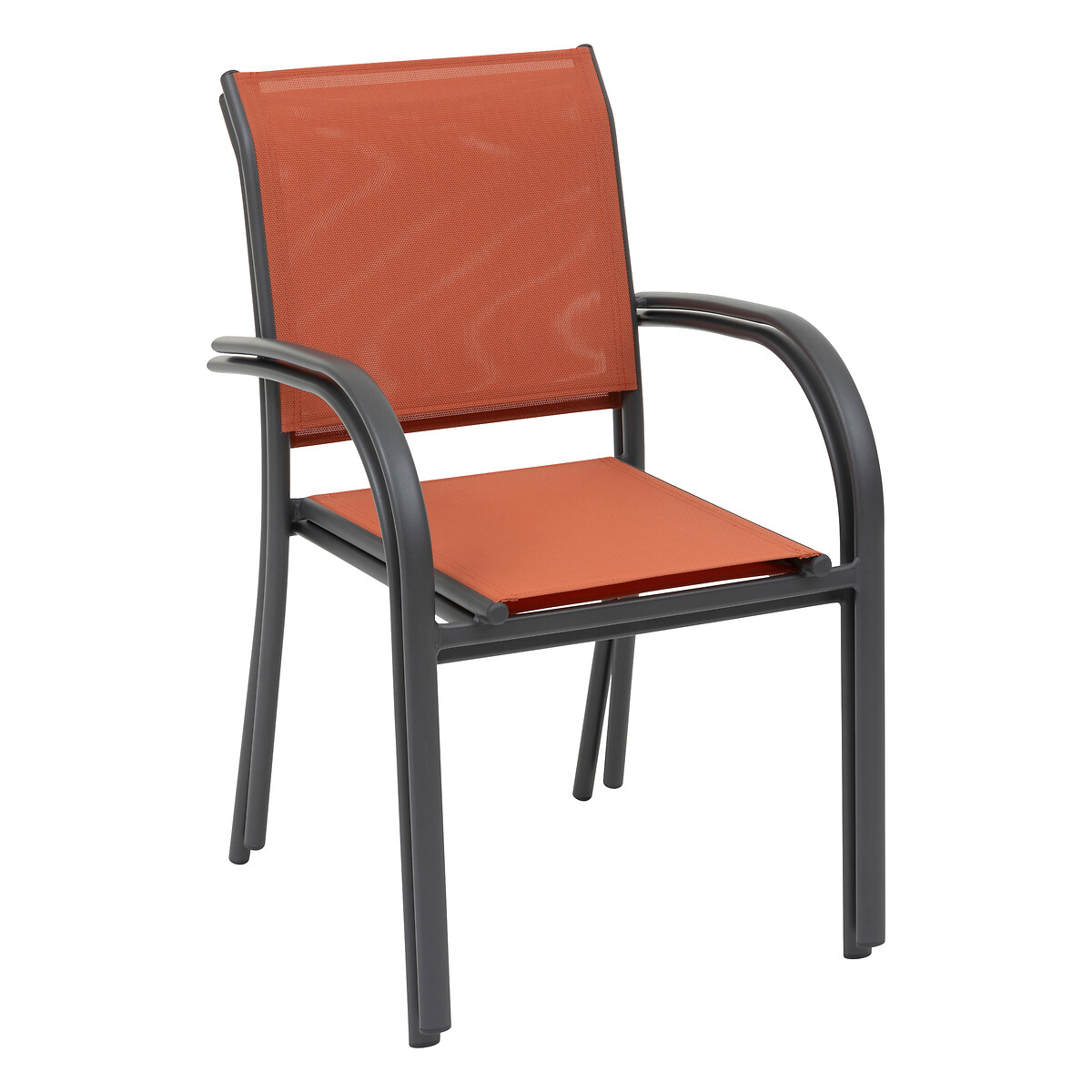 Cadeira empilh&aacute;vel PIAZZA laranja em alum&iacute;nio