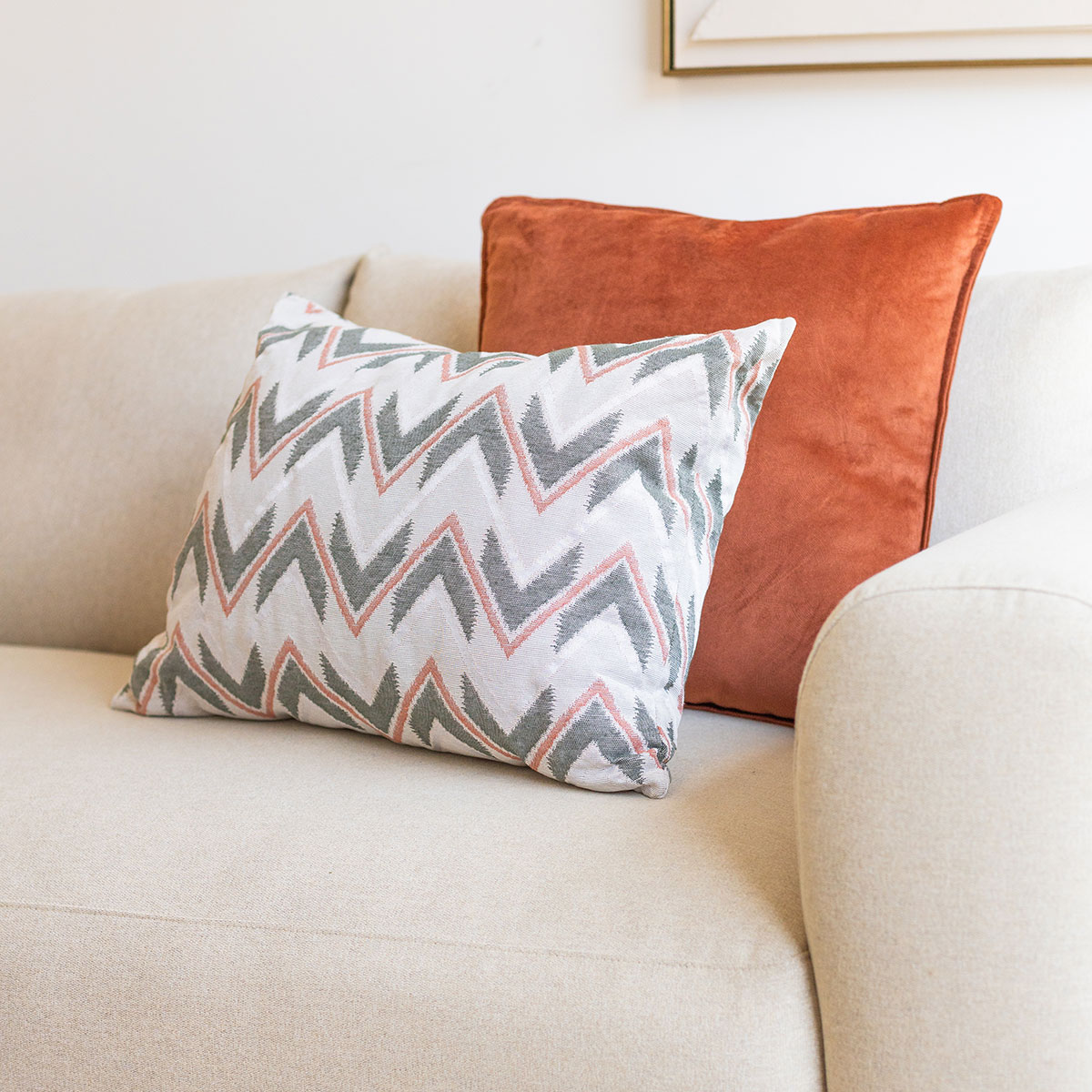 Almofada VIBES laranja e verde 45x60cm