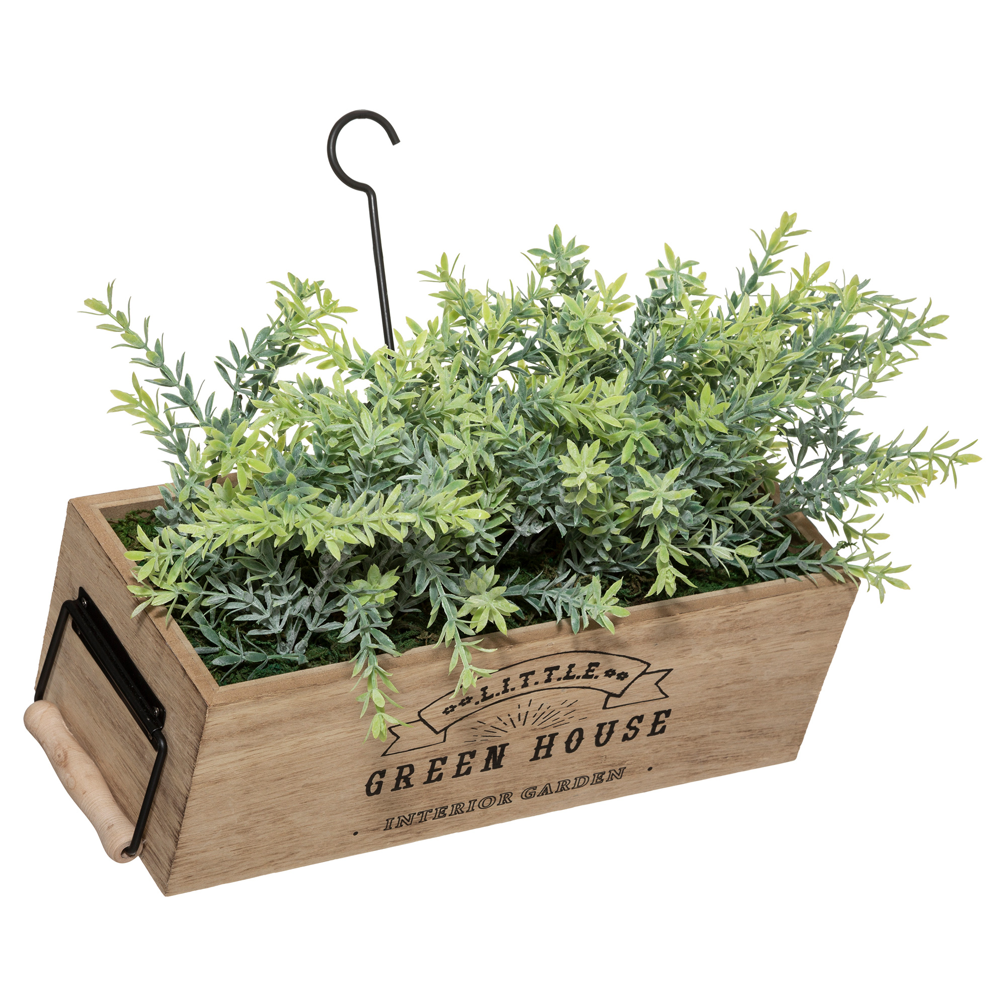 Floreira com plantas artificiais