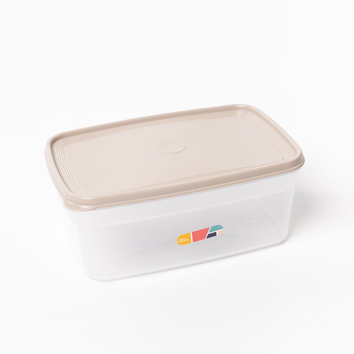 Caixa rectangular com tampa bege 4,5l