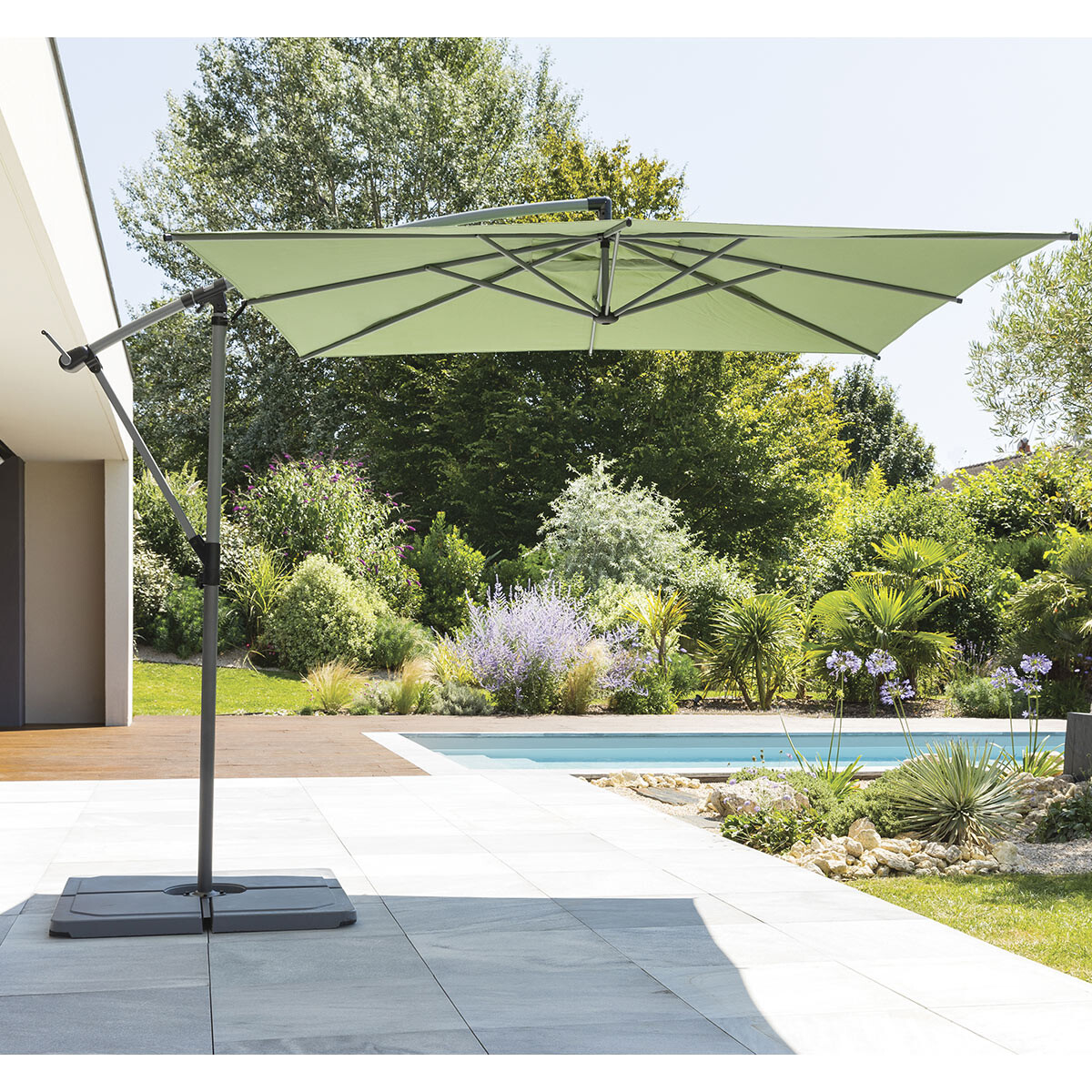 Guarda-sol MANOA descentrado verde olive 2,5x2,5m
