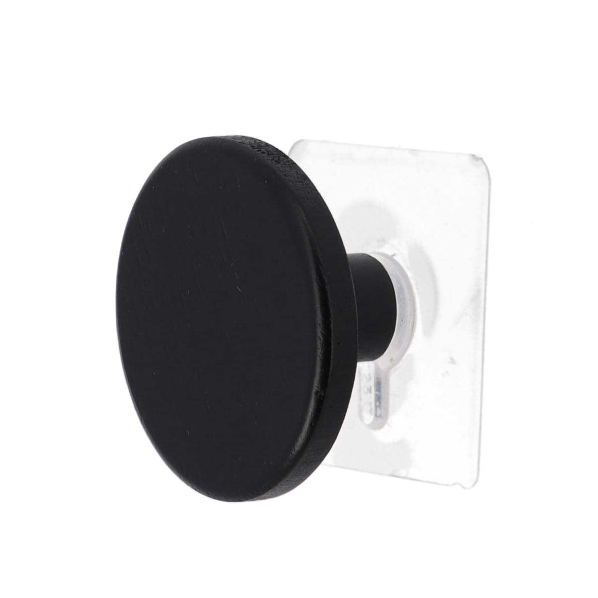 Cabide wc preto em madeira 6,5cm