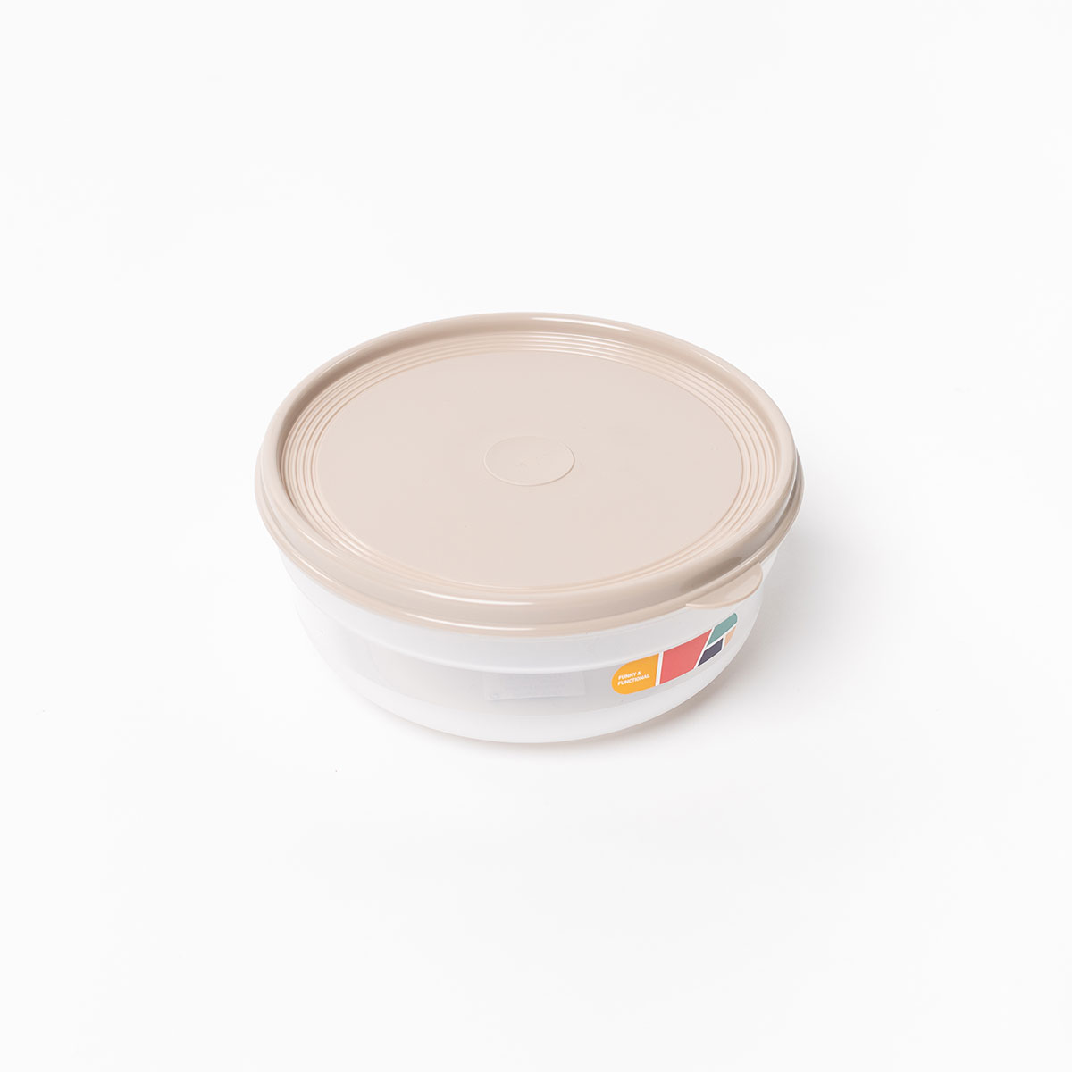 Caixa herm&eacute;tica redonda bege 1,3l