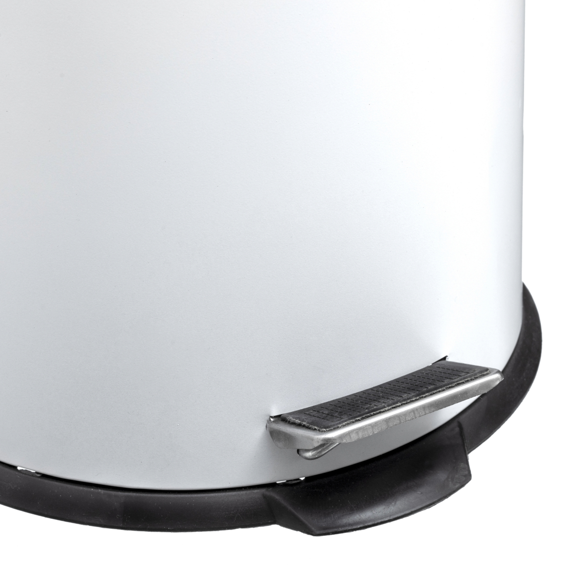 Balde lixo branco tampa em bambu