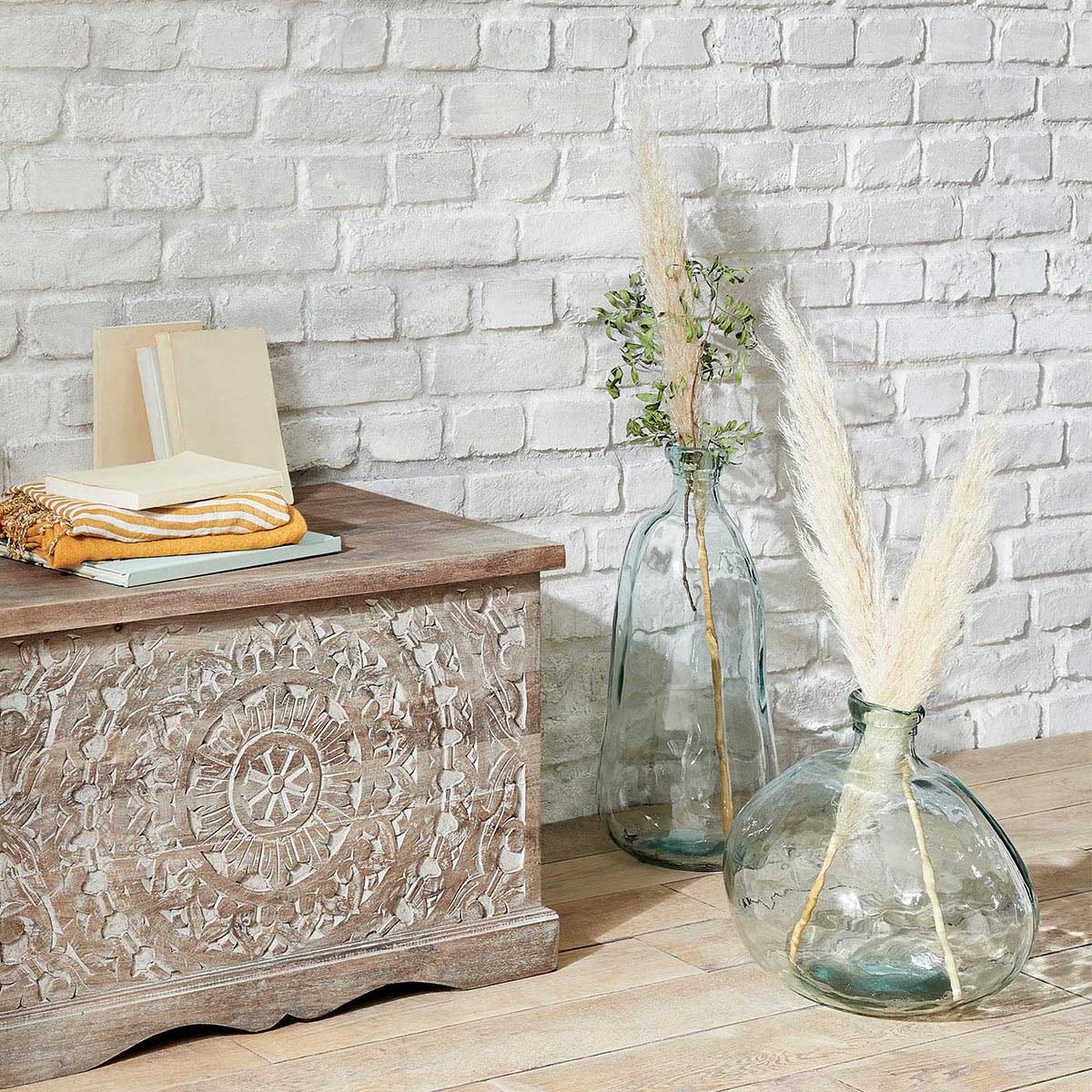 Jarra Uly Transparente De Vidro Reciclado 73cm