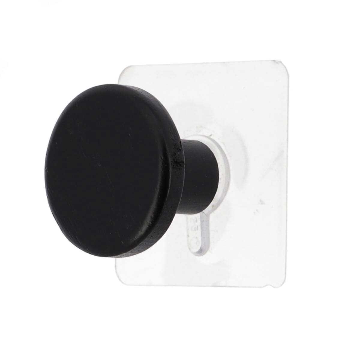 Cabide wc preto em madeira 4,5cm
