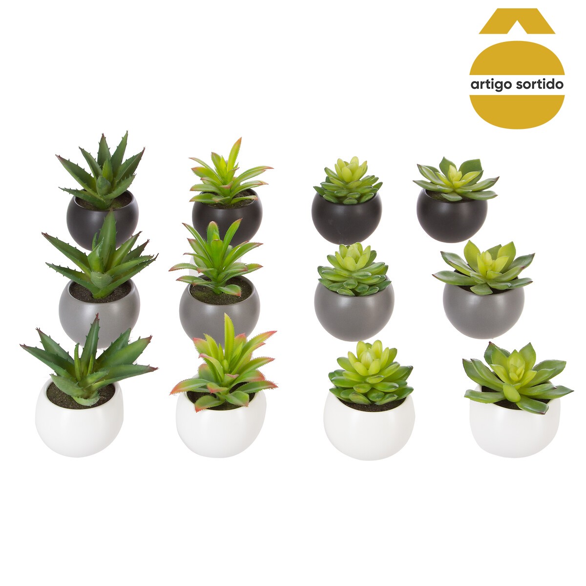 Vaso com planta artificial 13cm