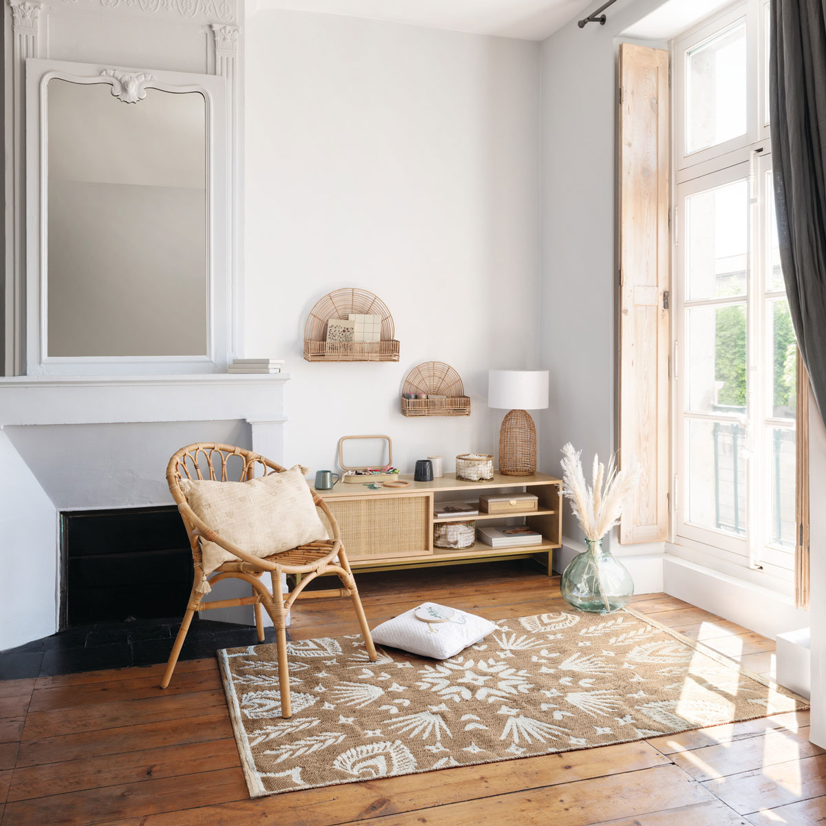 Cadeir&atilde;o FOLK praya bege em rattan