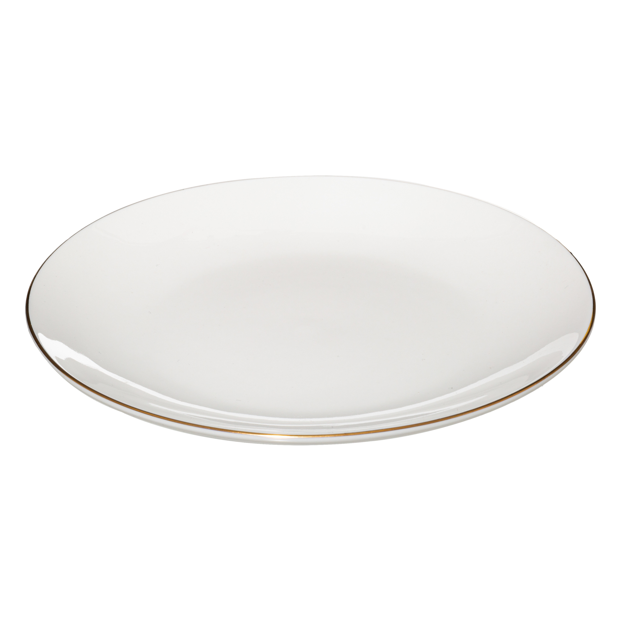 Prato de sobremesa PETIT SALON branco com beira dourada 19cm