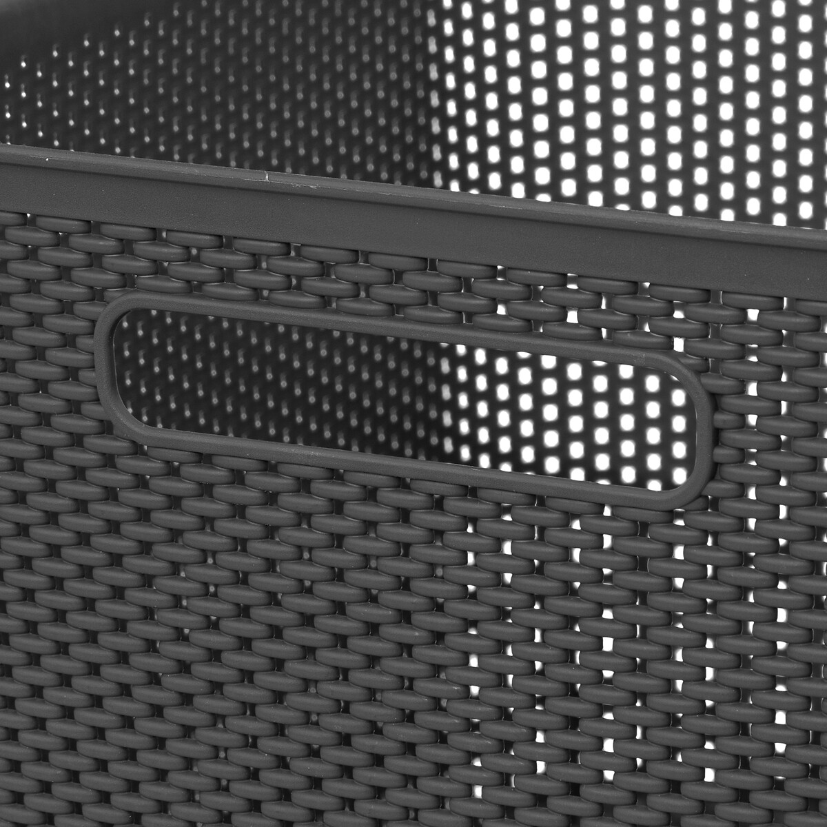 Cesto de arruma&ccedil;&atilde;o crochet cinza antracite 19l