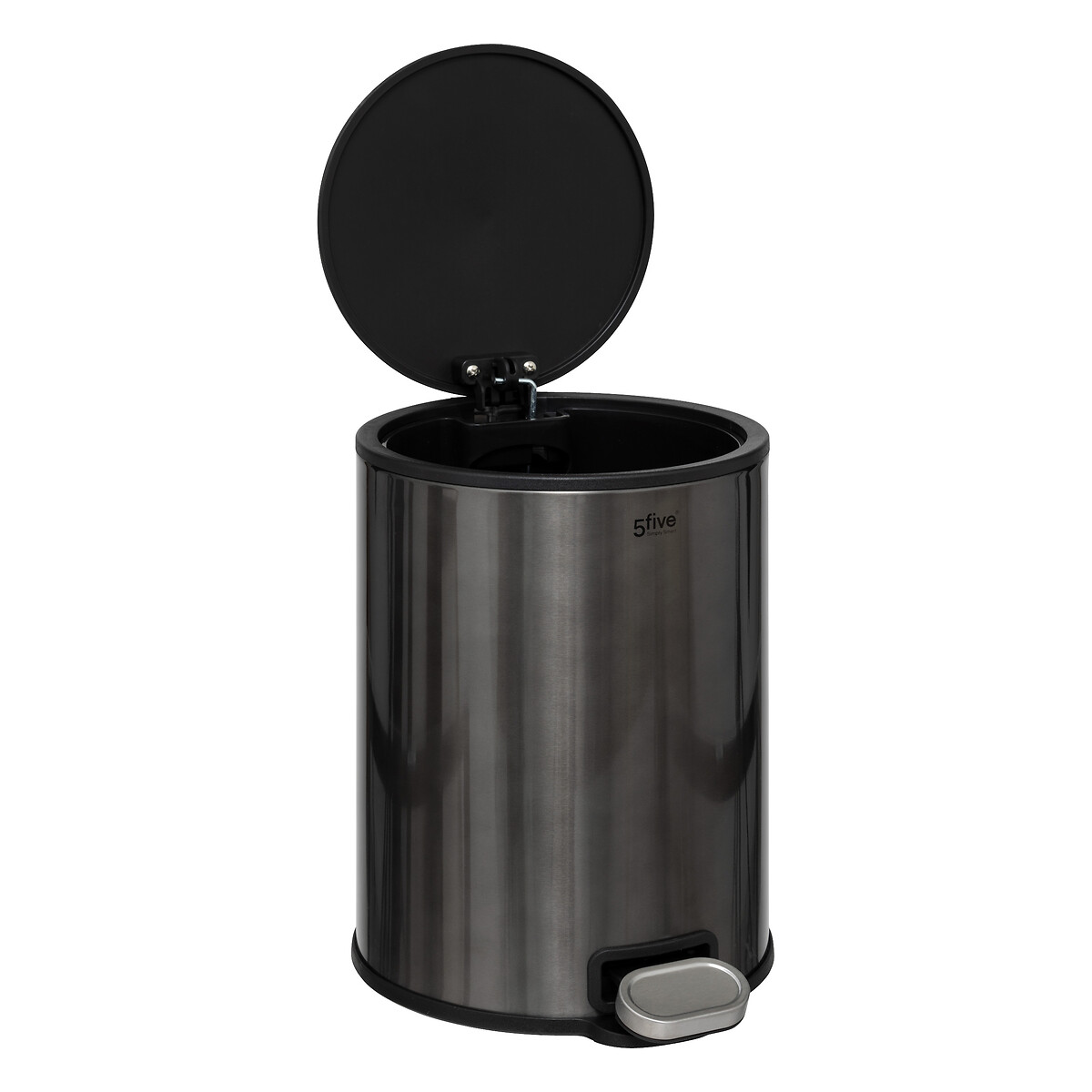 Balde do lixo com pedal DELTA preto em metal 6l