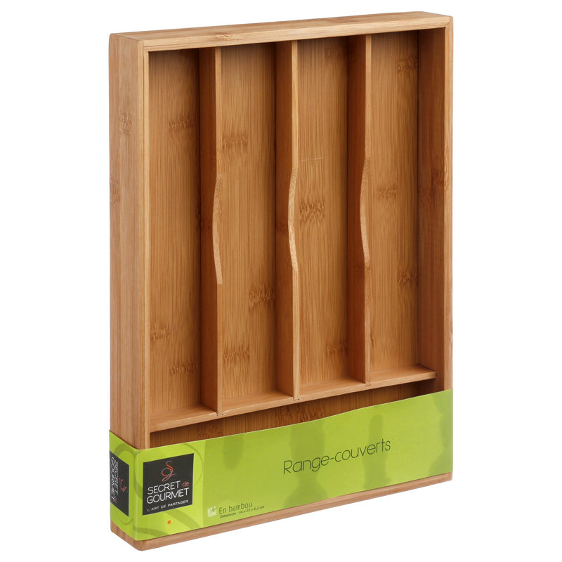 Tabuleiro para talheres em bambu