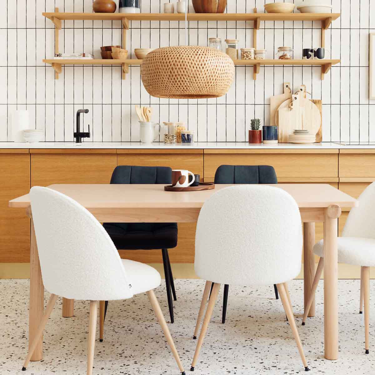 Mesa de jantar ARDEN bege em mdf