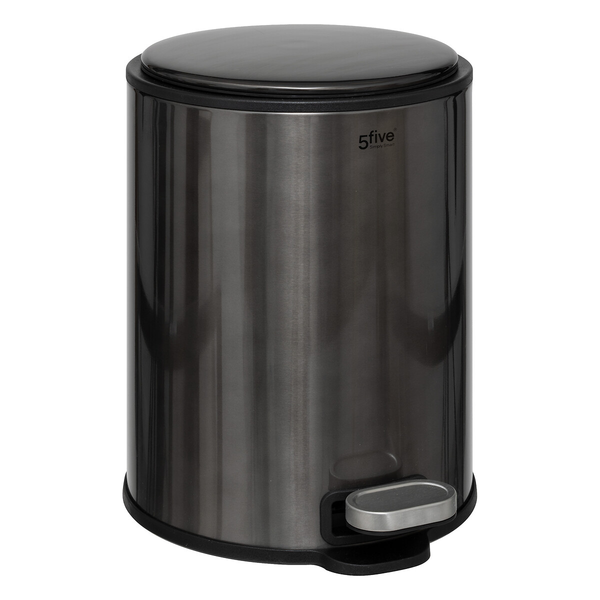 Balde do lixo com pedal DELTA preto em metal 6l