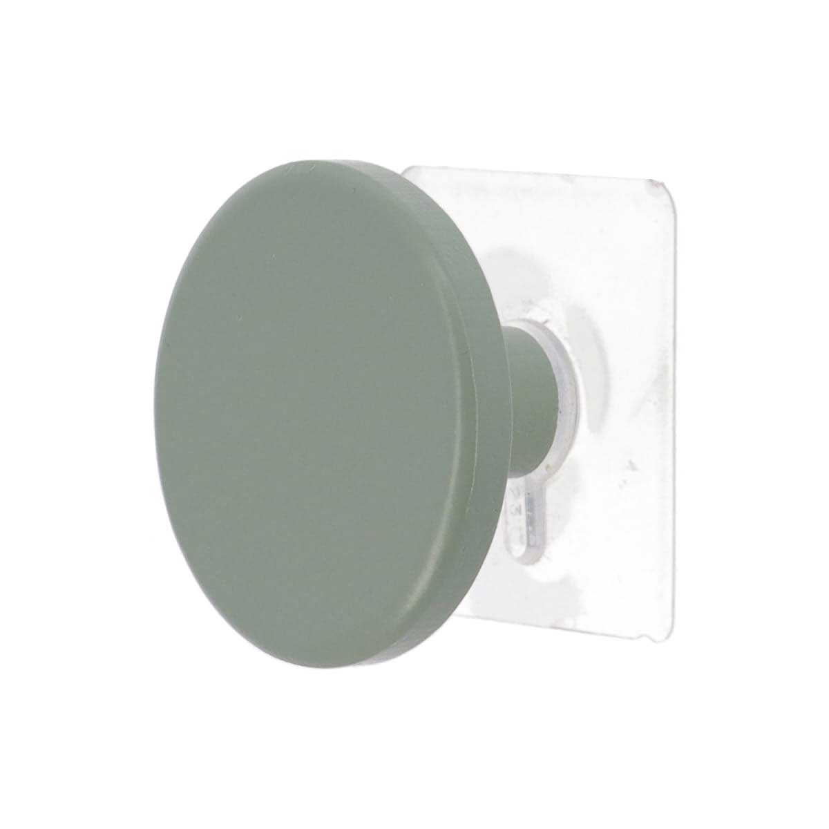 Cabide wc verde caqui em madeira 6,5cm