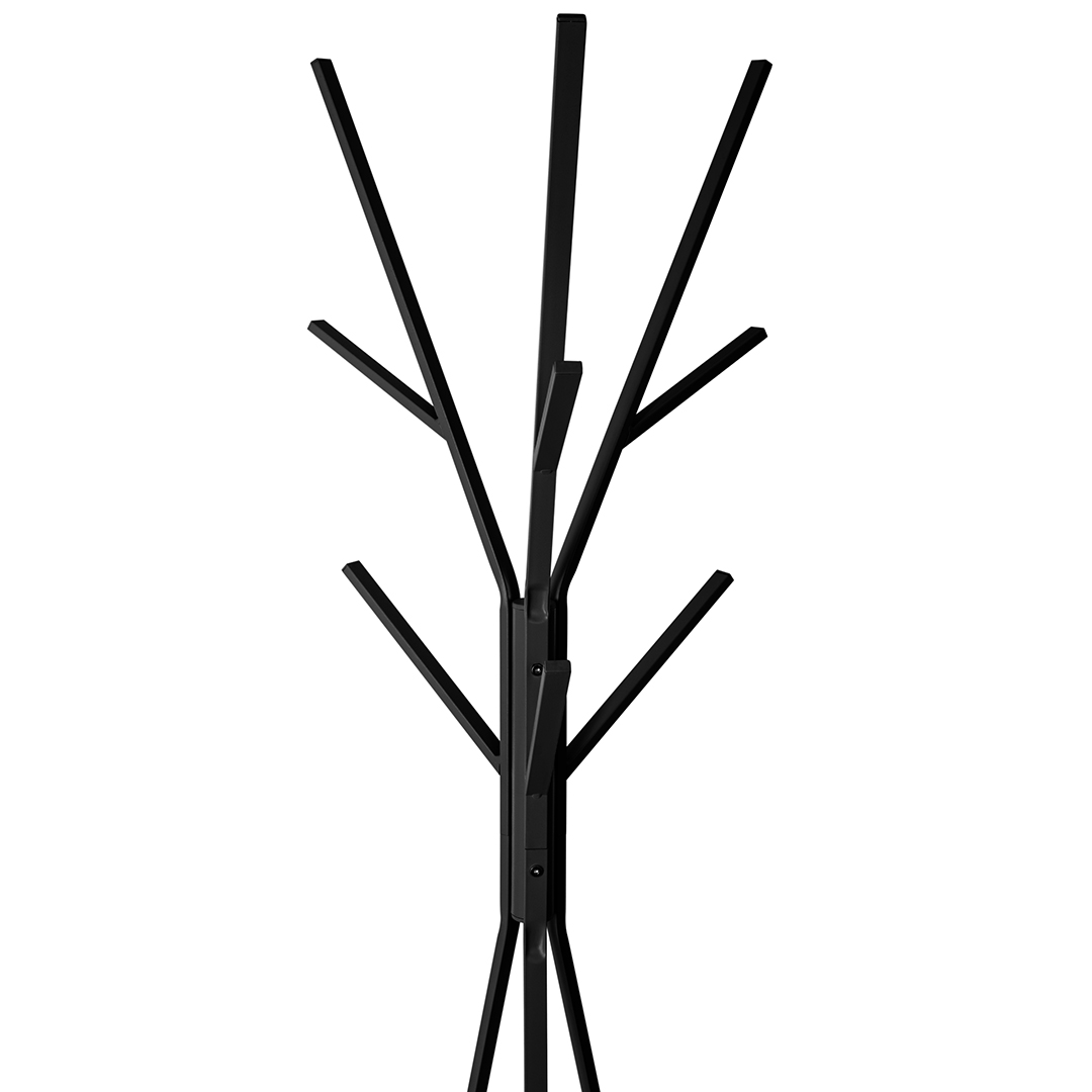 Cabide de pé preto com 8 ganchos