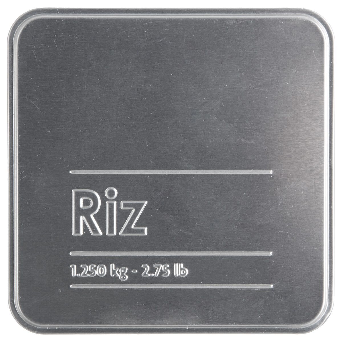 Lata p/ arroz em metal decorada 1,250kg