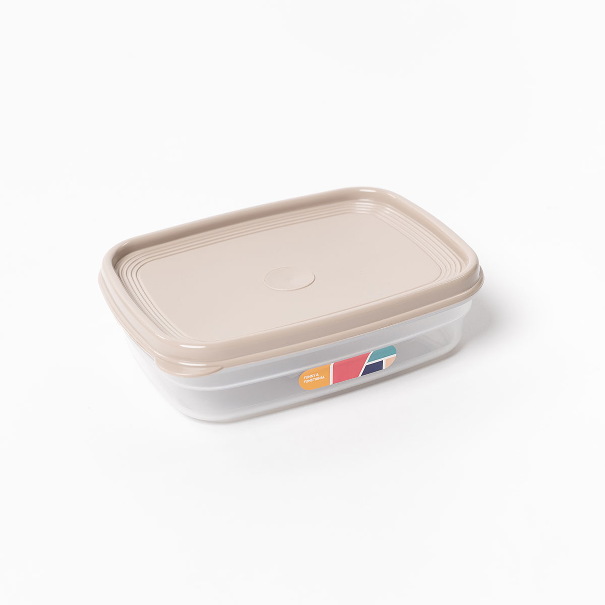 Caixa rectangular com tampa bege 0,8l