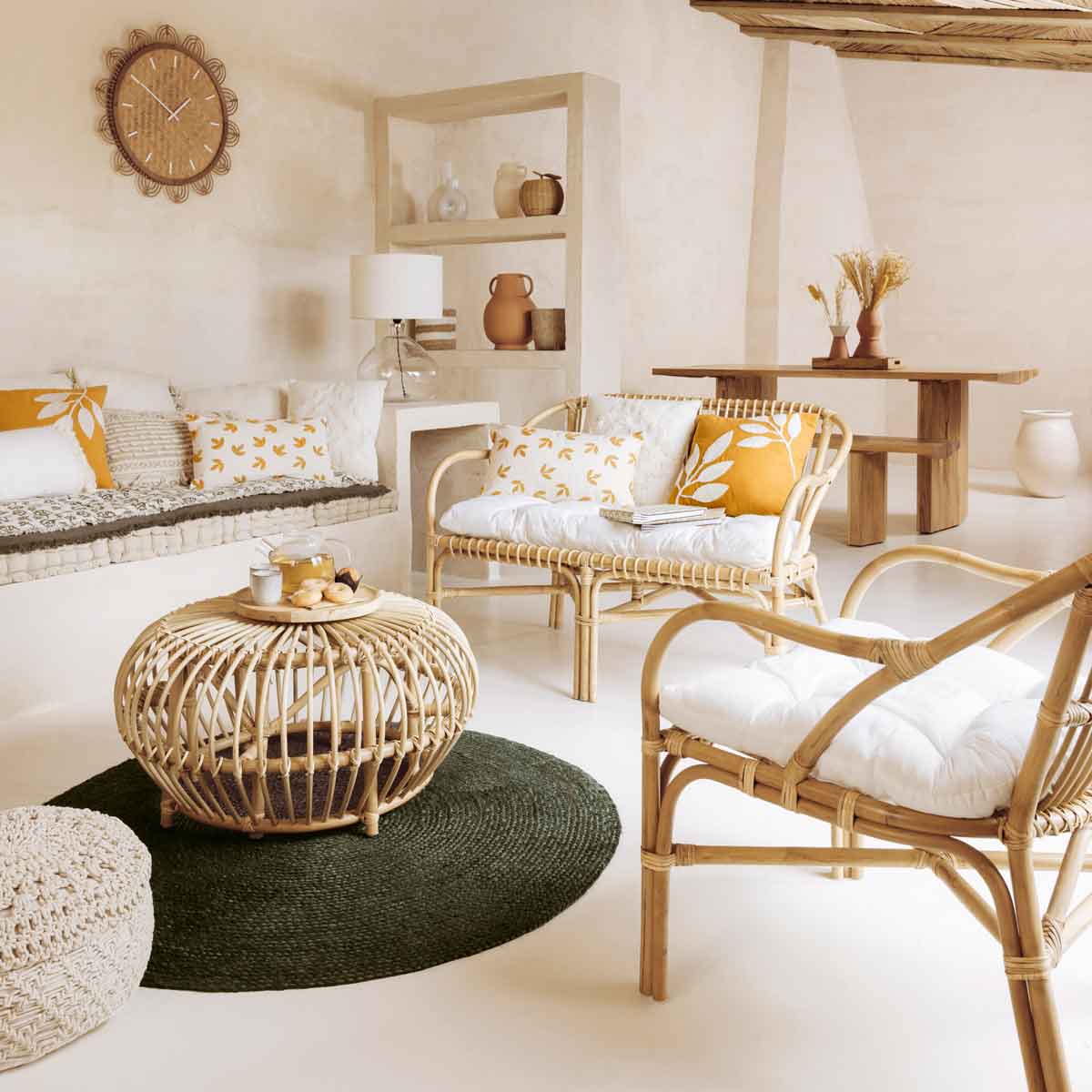 Cadeir&atilde;o de 2 lugares NETA bege 111cm